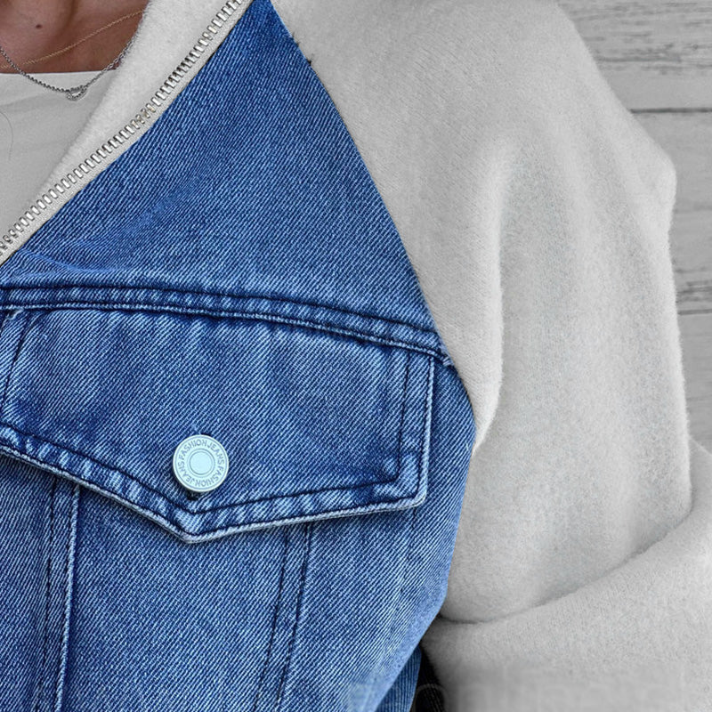 Lilia - Zippered Denim Jacket