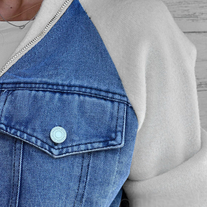 Lilia - Zippered Denim Jacket