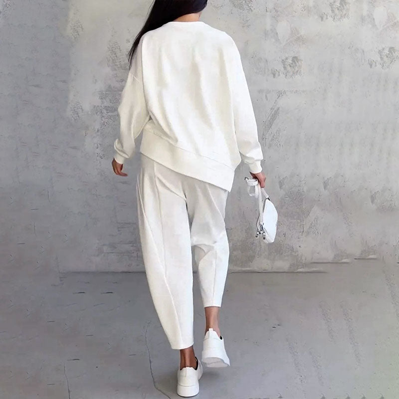 Ophélie - Long Sleeves with Round Neck &amp; Pants 2 Piece Set