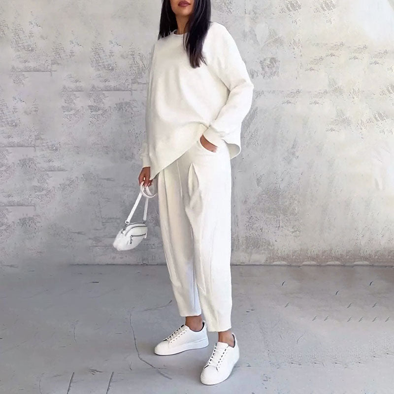 Ophélie - Long Sleeves with Round Neck &amp; Pants 2 Piece Set