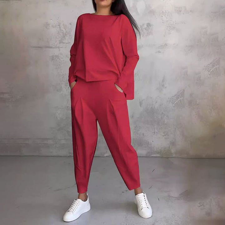 Ophélie - Long Sleeves with Round Neck &amp; Pants 2 Piece Set