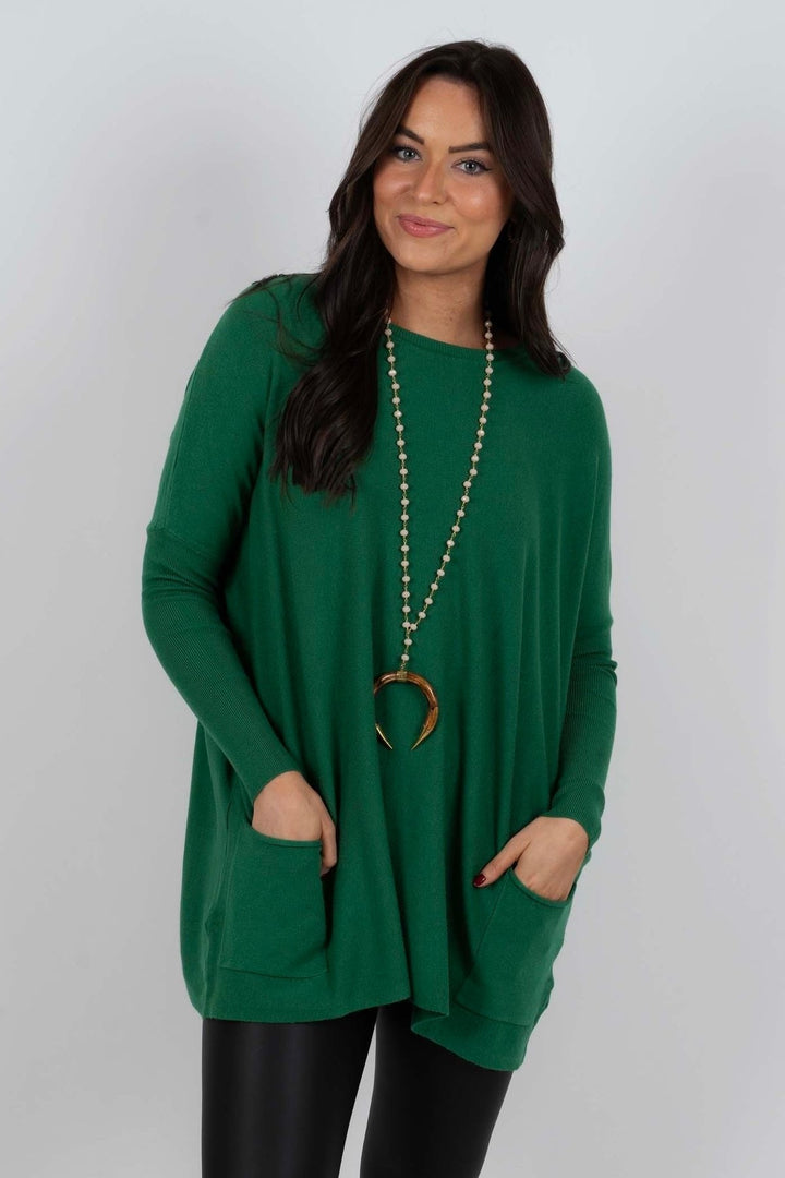 Chanel Women's Long Sleeve Tunic Sweater with Pockets