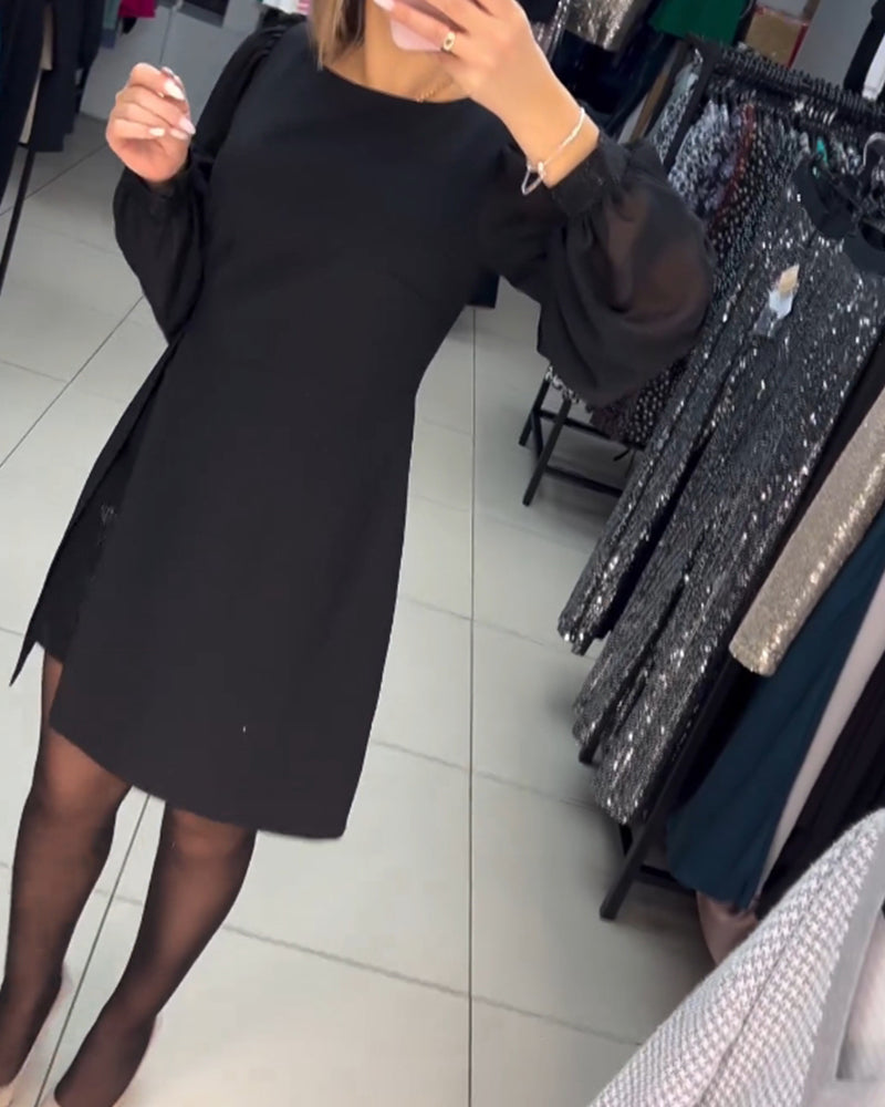 Carine - Élégante robe midi deux pièces à fente haute