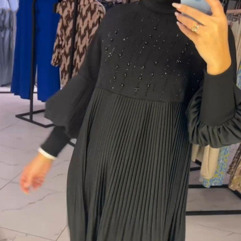 Aliénor - Elegant Lantern Sleeve Dress