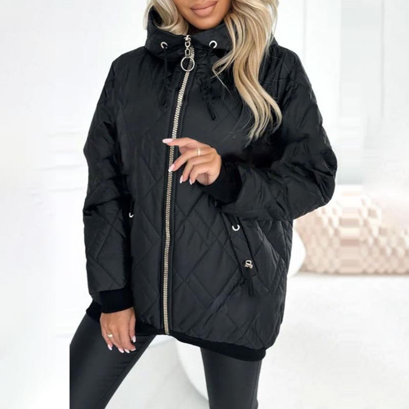 Petronella - Women's Down Coat with Hood and Drawstring