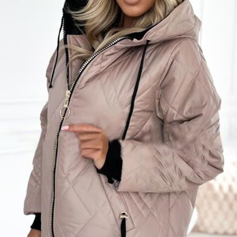 Petronella - Women's Down Coat with Hood and Drawstring