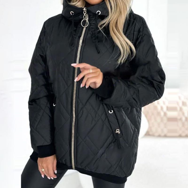 Petronella - Women's Down Coat with Hood and Drawstring
