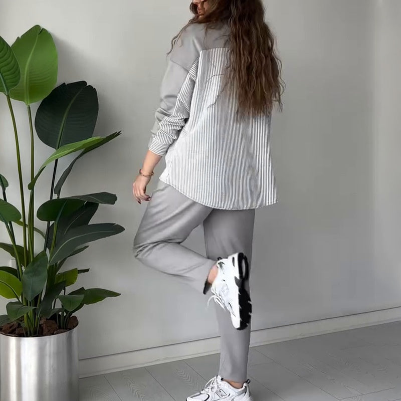 Anouk - Two Piece Color Block Lounge Set