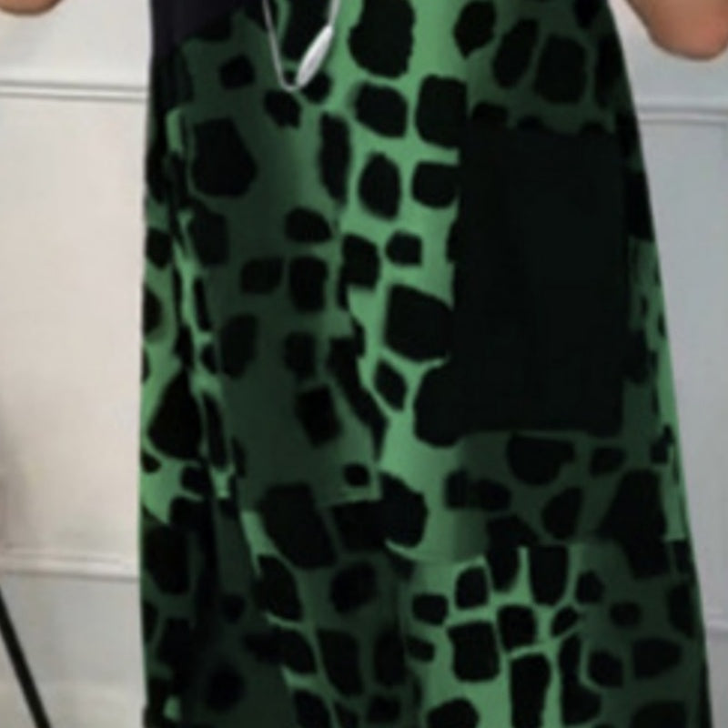 Lisette - Loose printed dress with round neck and short sleeves