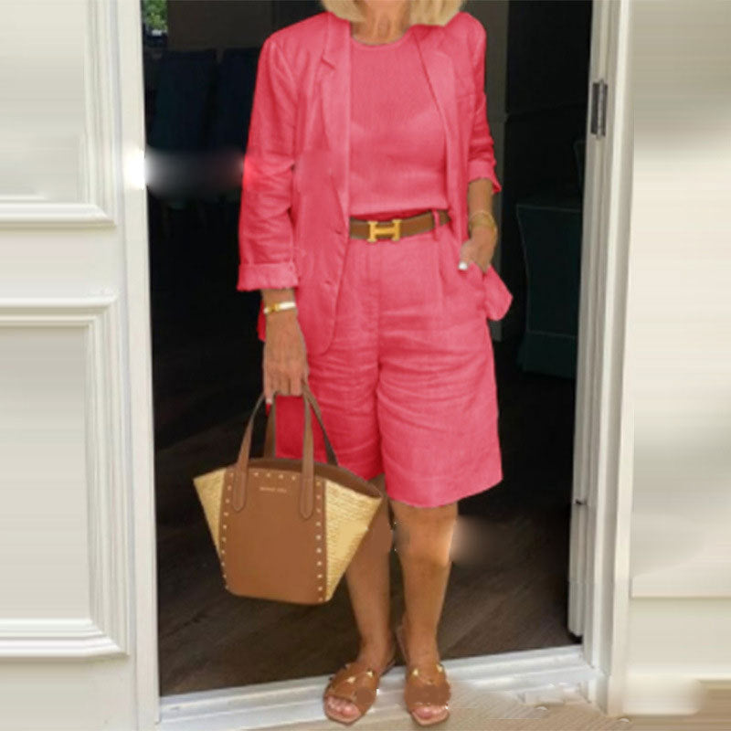 Bianca - Chic Set with Floral Jacket and Shorts