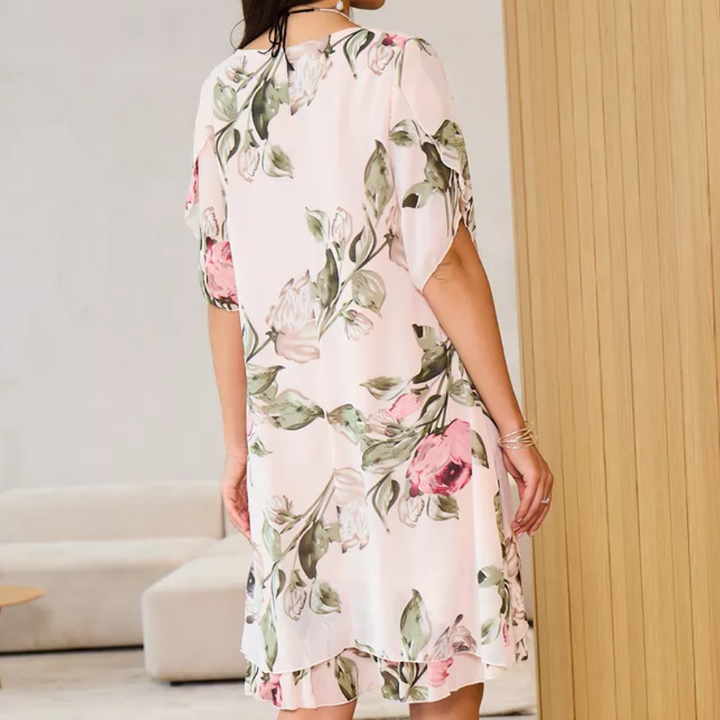 Kalina - Chiffon dress with flower petals