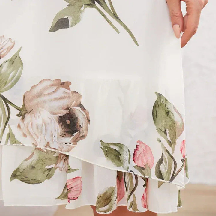 Kalina - Chiffon dress with flower petals