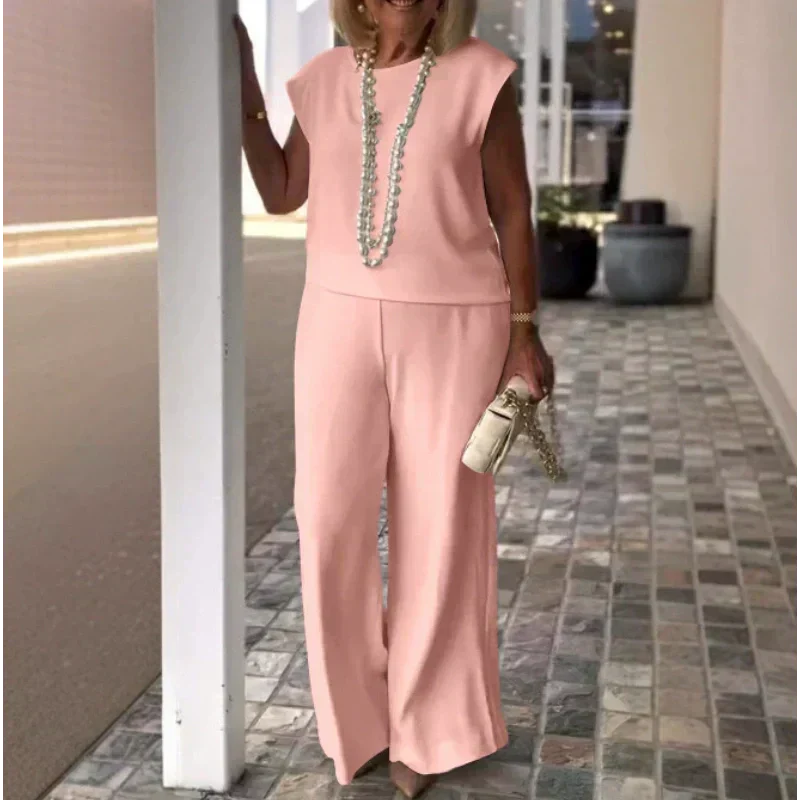 Anissa - Women's Sleeveless Top and Round Neck Pants