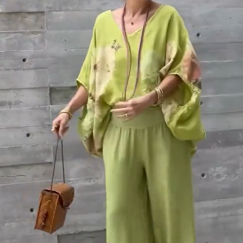 Régine - Ensemble 2 pièces ample en mousseline imprimée