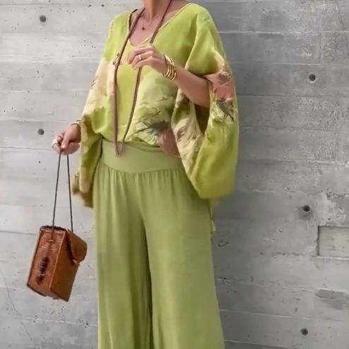 Régine - Ensemble 2 pièces ample en mousseline imprimée