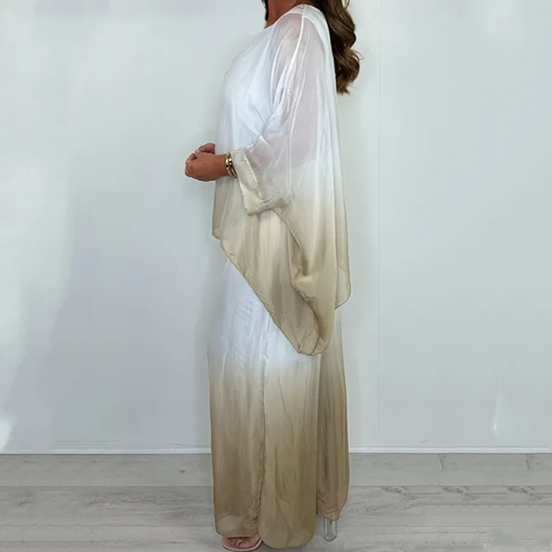 Ensemble Kyra - Dip Dye composé d'un haut fluide et d'un pantalon à jambes larges