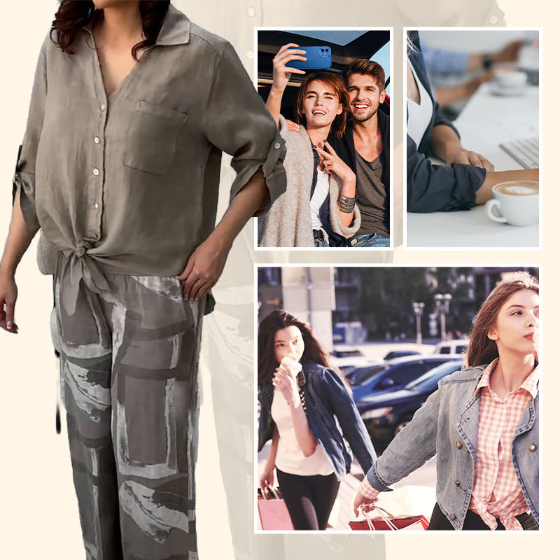 Penelope - Two-Piece Cardigan and High-Waisted Pants Set