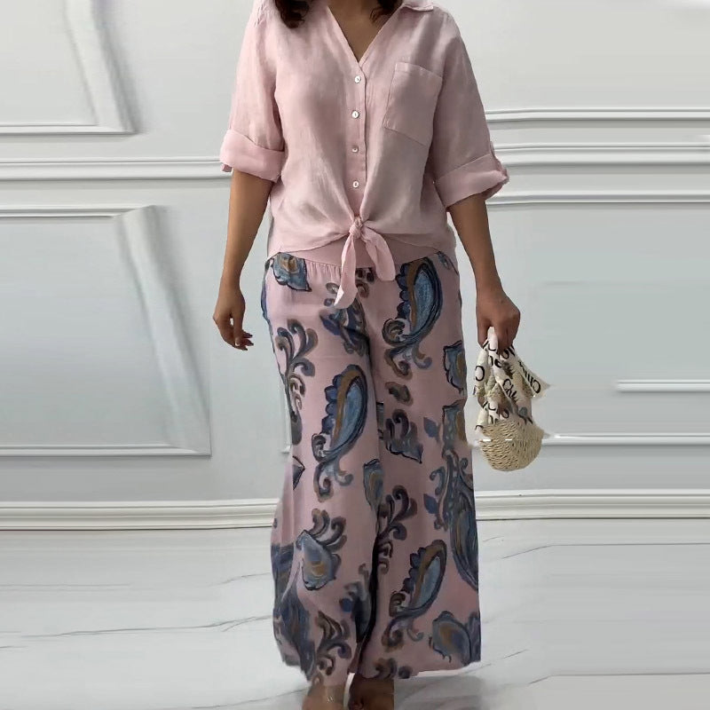 Penelope - Two-Piece Cardigan and High-Waisted Pants Set