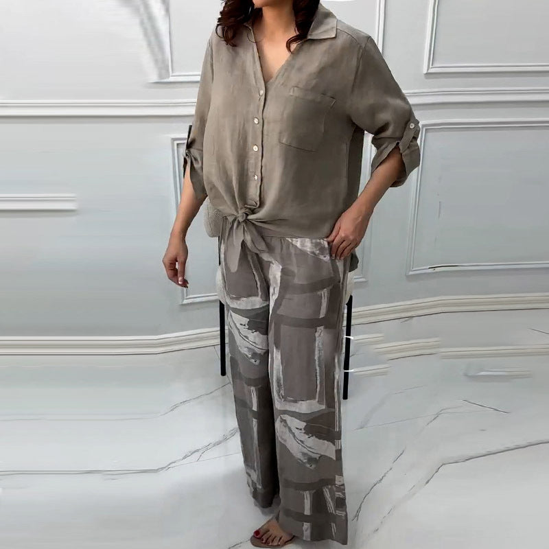 Penelope - Two-Piece Cardigan and High-Waisted Pants Set