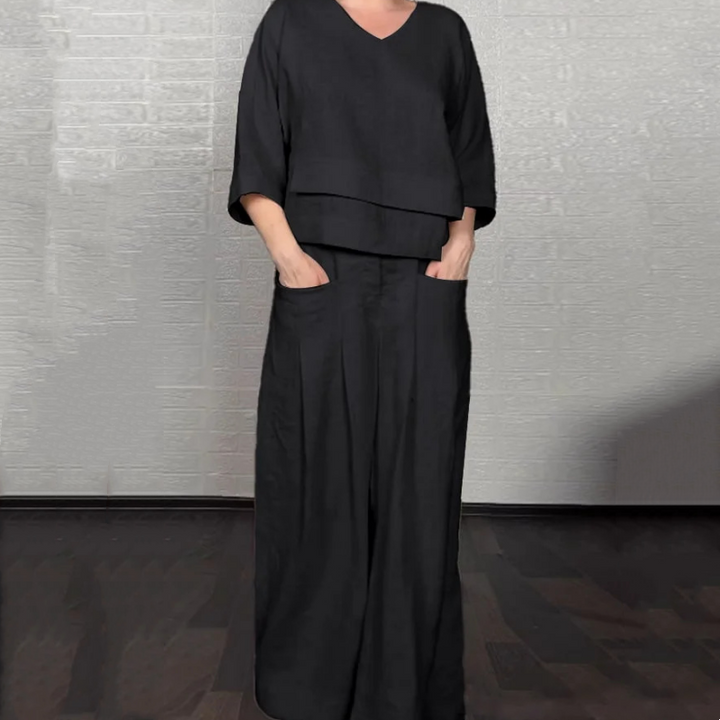 Viviette - Elegant Cotton and Linen Set for Women - 2 Pieces