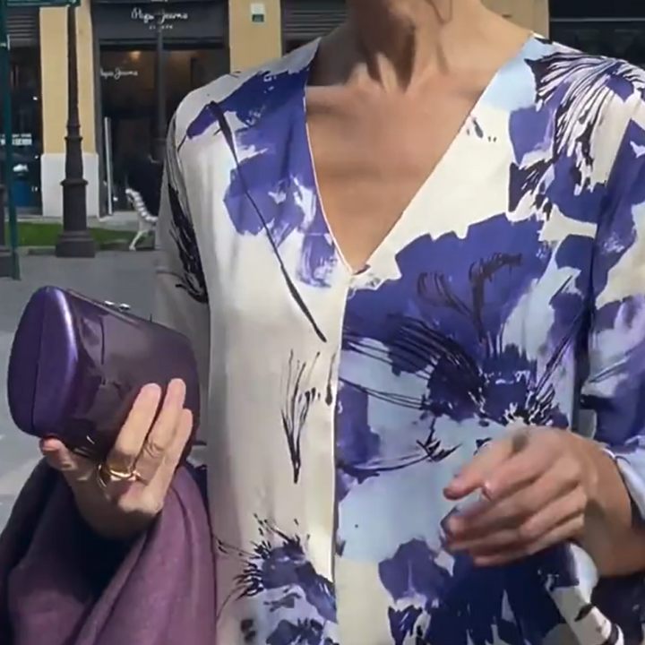 Ariadne - Women's Elegant Printed V-Neck Long Dress