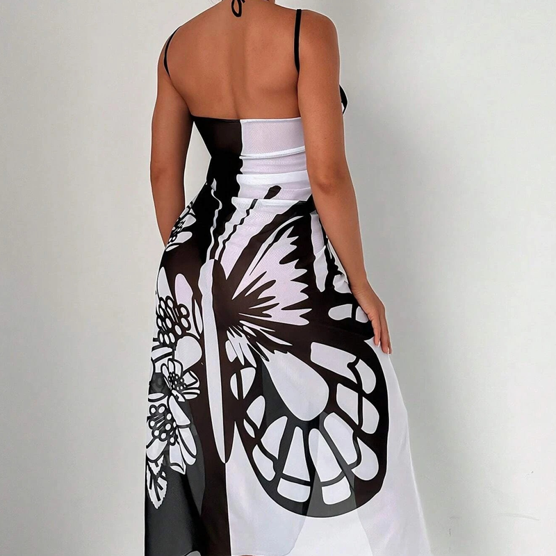 Kassara Women's Butterfly Print Swimsuit Cover Up