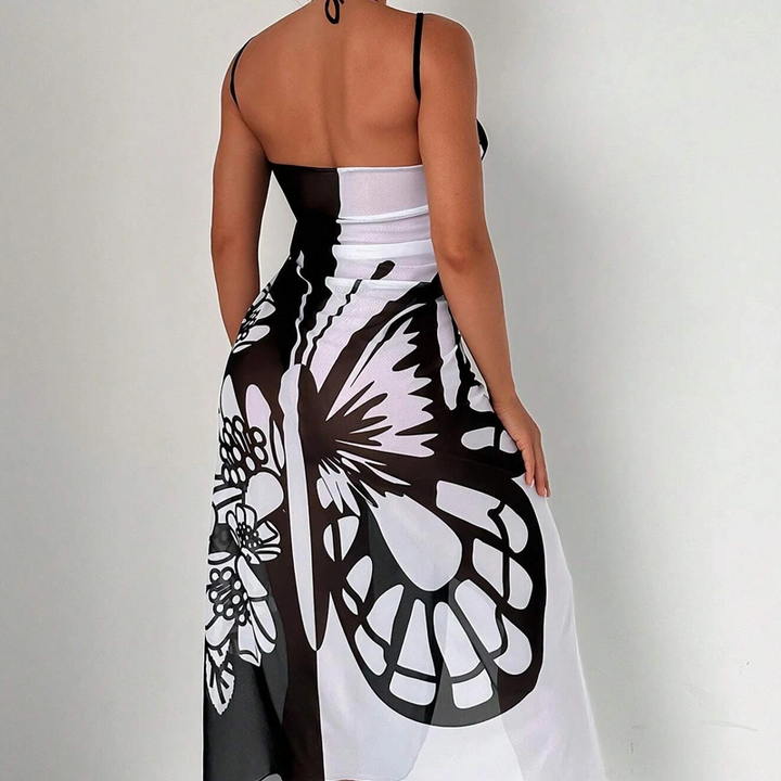 Kassara Women's Butterfly Print Swimsuit Cover Up