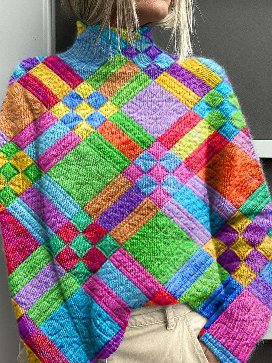 Noelle - Rainbow Turtleneck Sweater