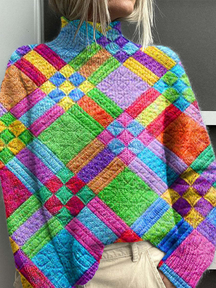 Noelle - Rainbow Turtleneck Sweater