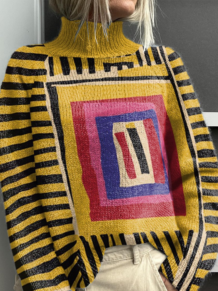 Noelle - Rainbow Turtleneck Sweater