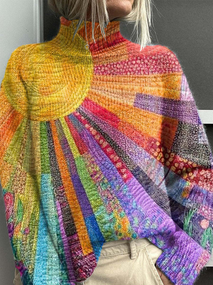 Noelle - Rainbow Turtleneck Sweater