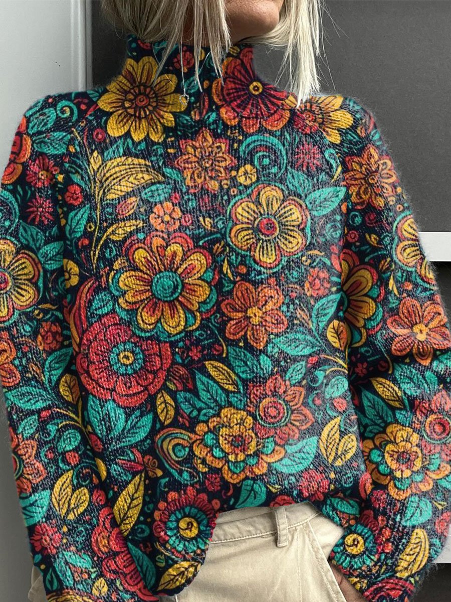 Noelle - Rainbow Turtleneck Sweater