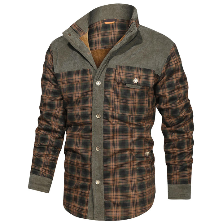Men’s Plaid Overshirt | Contrast Yoke Shirt Jacket | Brushed Casual Layer