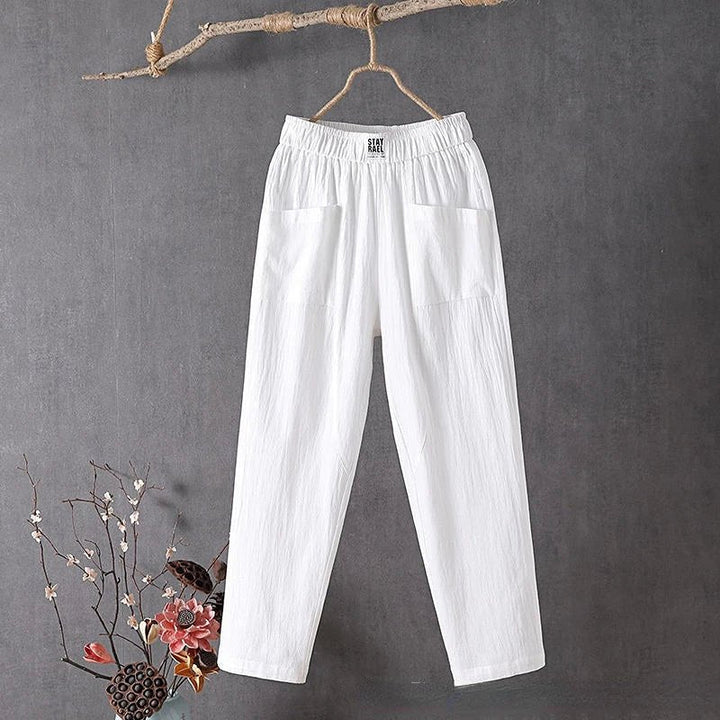 Casual Cotton Tapered Pants | Elastic Waist | Relaxed Fit