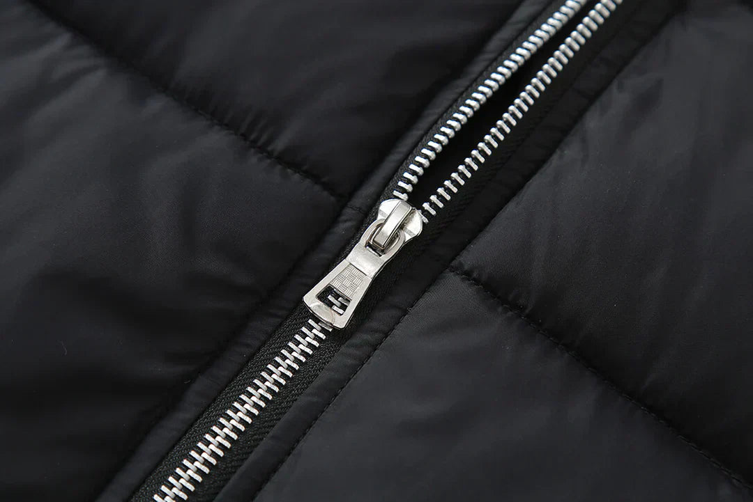 Men’s Hooded Shirt Jacket | Puffer Vest Front & Flannel Sleeves | Layered Hybrid